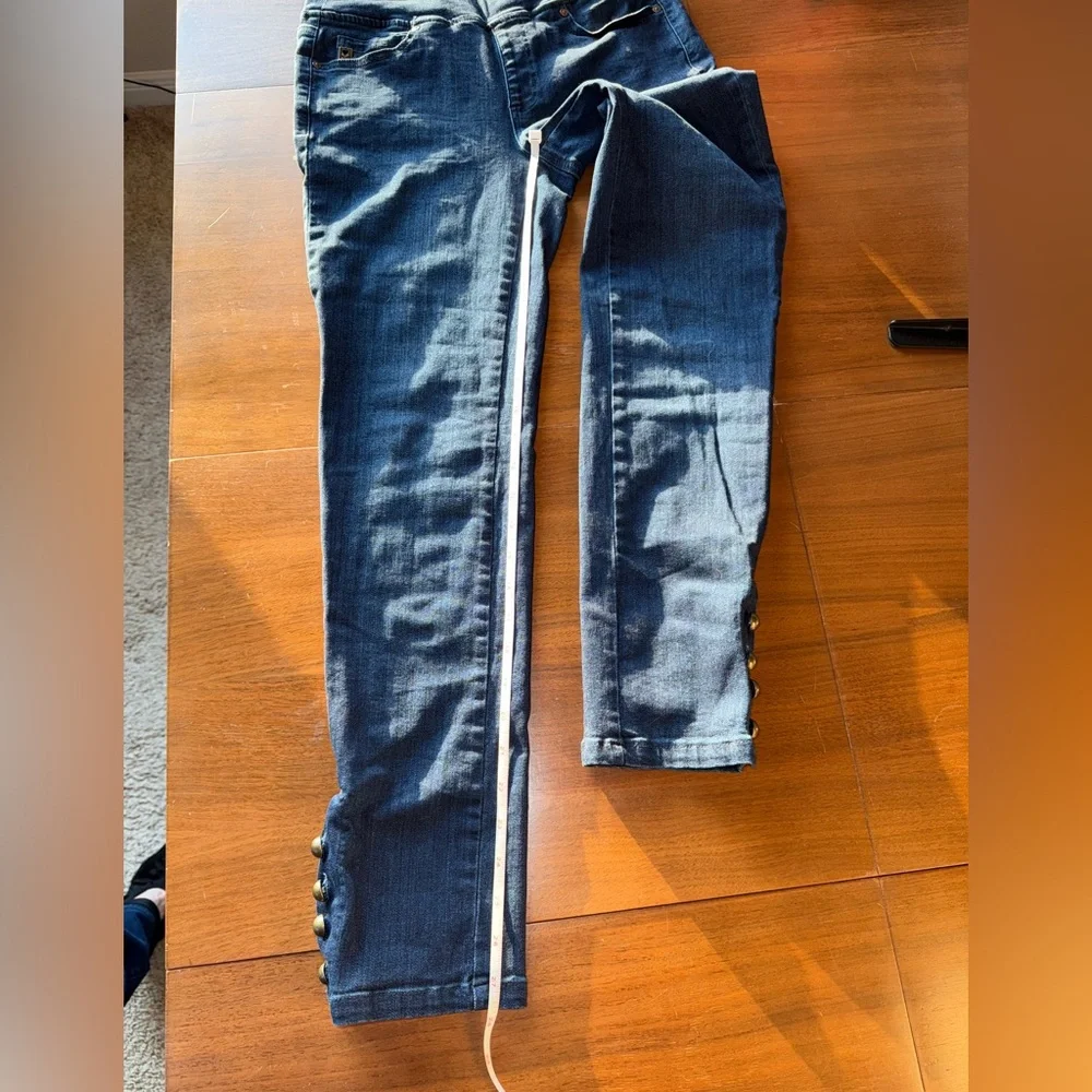 Belle by Kim Gravel Dark Blue Skinny Jeans - Picture 10 of 16